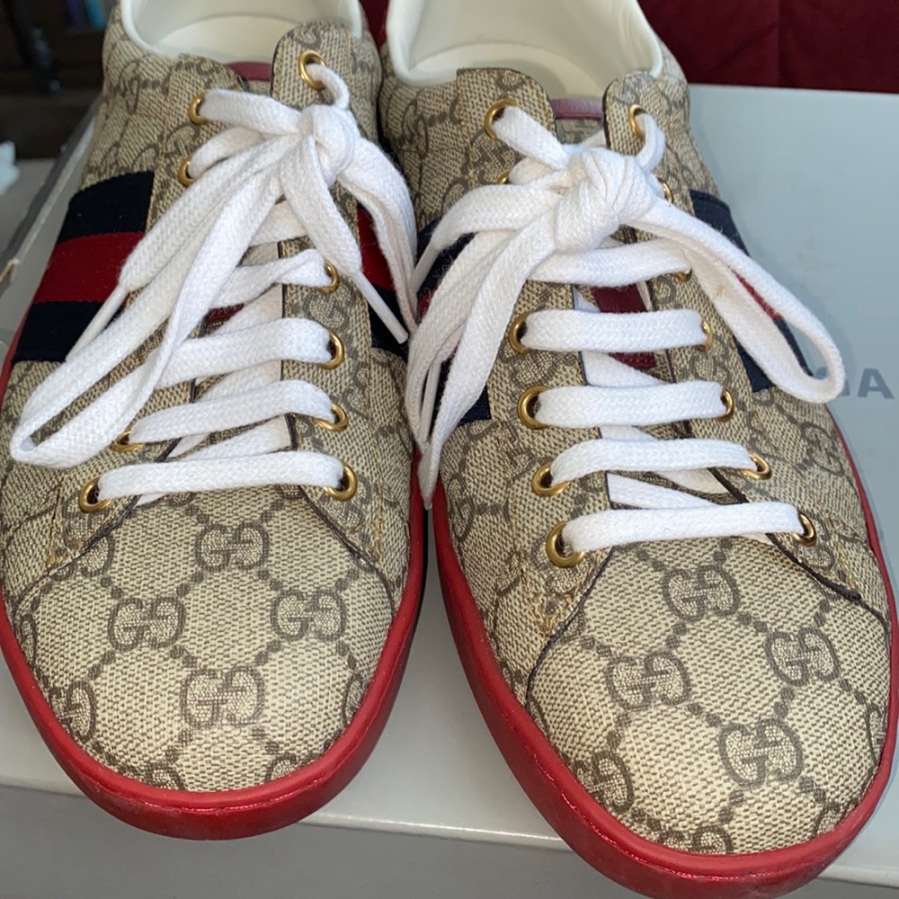 Gucci print tennis sneakers